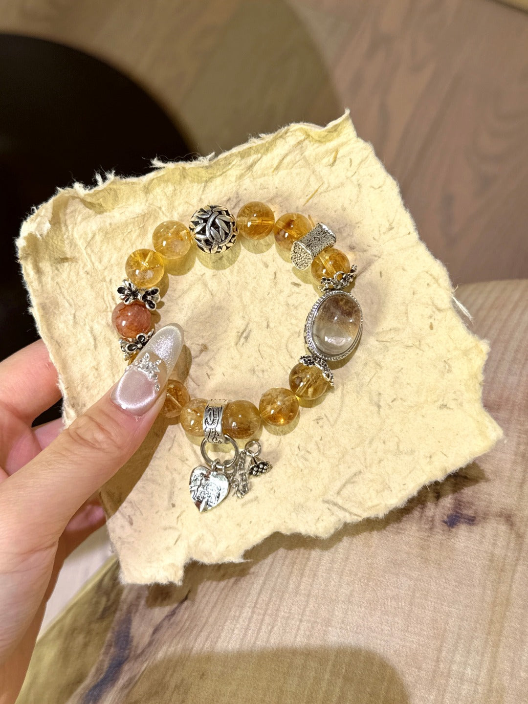 ▫️▪️ Yellow tower crystal red glue flower ghost magic box bracelet
